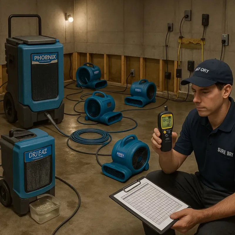 Structural Drying and Dehumidification process in Powhatan County, VA